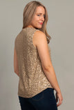 Gold V-Neck Sequin Tank