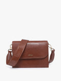 Brown Crocodile Embossed Crossbody