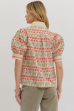 Ecru Floral Print Puff Sleeve Top T27653