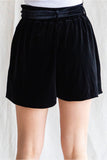 Black Velvet Paper Bag Shorts