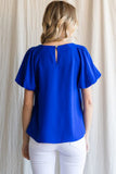 Royal Puff Sleeve Top