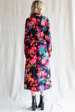 Multi Floral Midi Dress w/ Belt