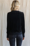 Black Velvet Sweatshirt Top