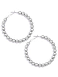 Matte Metal Beaded Hoop Earring