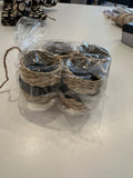 Chambray Print Napkins/Rings