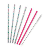 Party Animal/Pink Reusable Straw Set